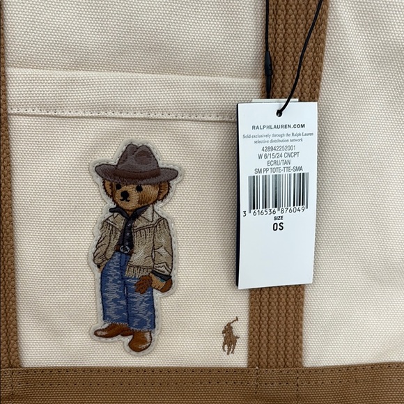 Ralph Lauren Cream Canvas Tote with Brown Trim - Picture 6 of 6